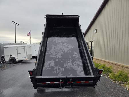 New 7 x 14 Sure-Trac HD Telescopic Dump Trailer, 14K GVWR ***w/ 15k Hydraulic Jack, Stabilizer Jacks, Ramps, Combo Gate, Tarp Kit & Battery Charger