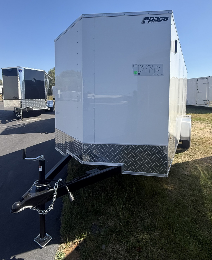 New 2026 Pace American 7x16 7k. 6'-6" interior Alum. Rims Cargo / Enclosed Trailer