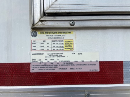 Used 2016 Vintage Racing Trailer Extra Height 40'