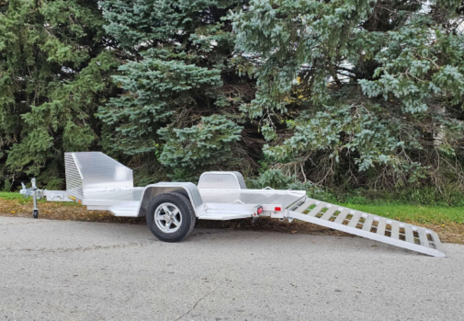 New 2026 Aluma 11' (1 Place) Motorcycle Trailer w/ Pull Out Ramp