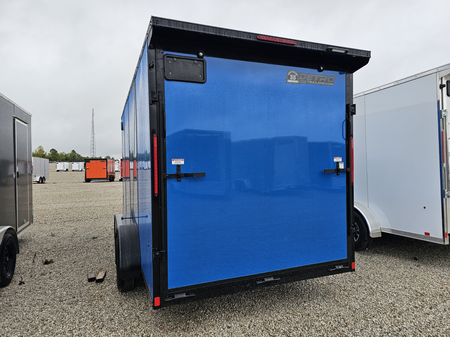 New 2026 "True Blue"/Blackout Cargo Express EX DLX 7' x 16' 7K Ramp Door Cargo / Enclosed Trailer