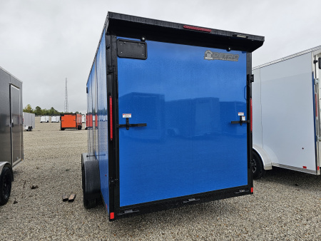 New 2026 "True Blue"/Blackout Cargo Express EX DLX 7' x 16' 7K Ramp Door Cargo / Enclosed Trailer
