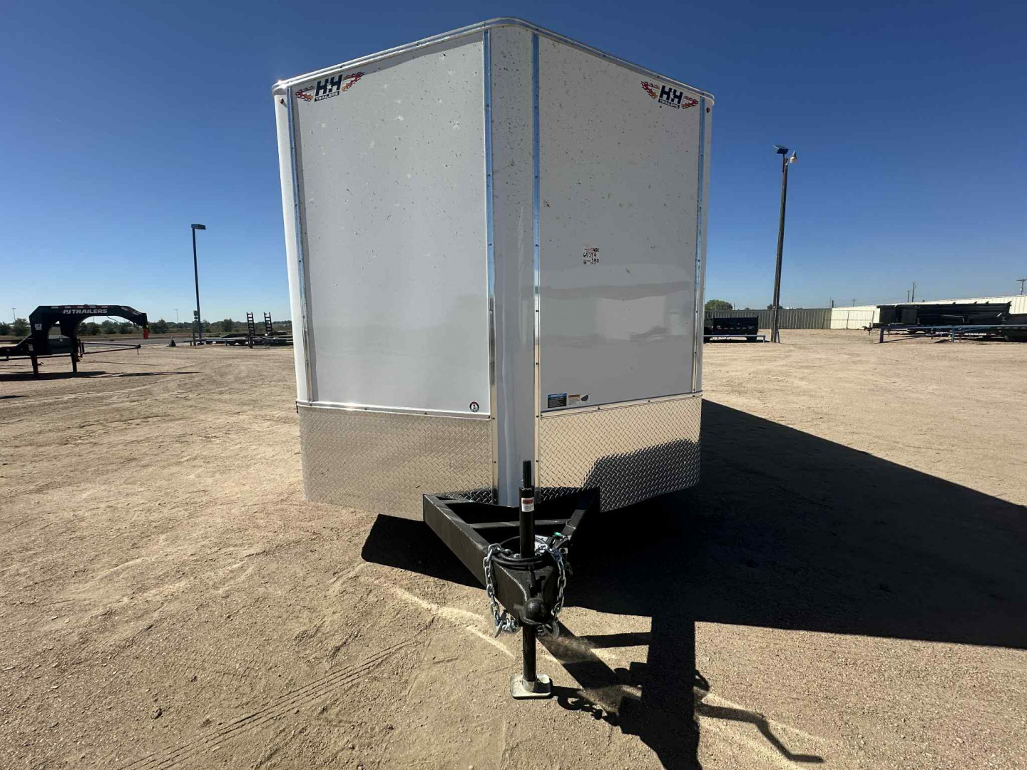 New 2026 H&H 8.5x20 Flat Top V-Nose Enclosed Cargo Trailer, White
