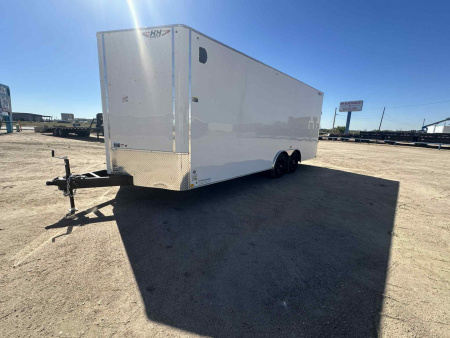 New 2026 H&H 8.5x20 Flat Top V-Nose Enclosed Cargo Trailer, White