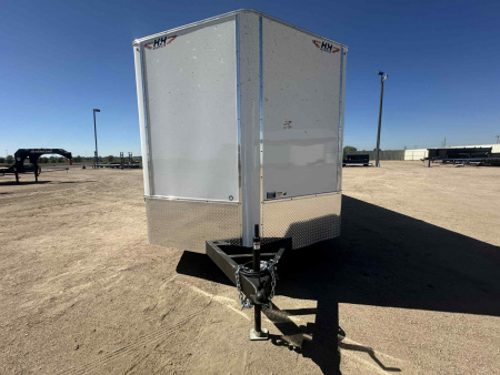 New 2026 H&H 8.5x20 Flat Top V-Nose Enclosed Cargo Trailer, White