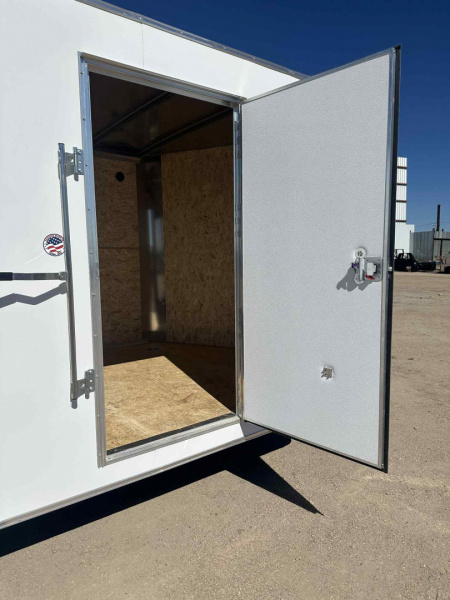 New 2026 H&H 8.5x20 Flat Top V-Nose Enclosed Cargo Trailer, White