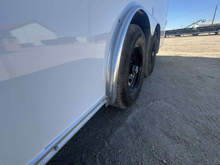 New 2026 H&H 8.5x20 Flat Top V-Nose Enclosed Cargo Trailer, White