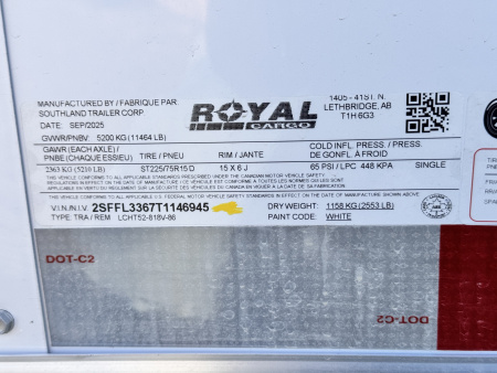 New 2026 Royal Cargo Trailers 8-16-1.5V Enclosed 10K