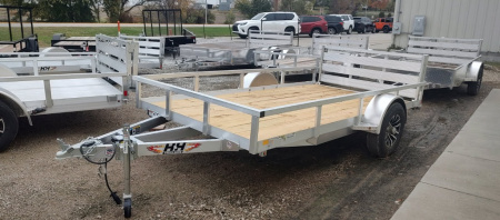 New 2026 H&H Trailers 76x12 Aluminum Rail Side 5K Utility Trailer