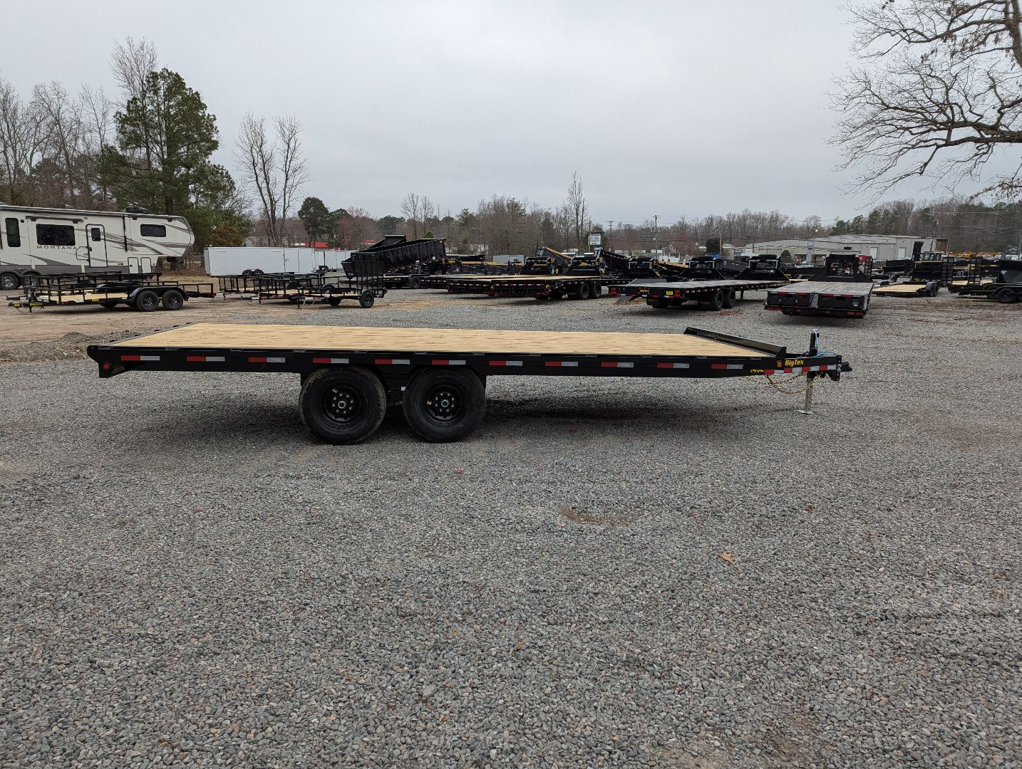 New 2026 Big Tex Trailers 20' 14OE 14K Flat Bed Trailer w/ Slide In Ramps Deckover Trailer