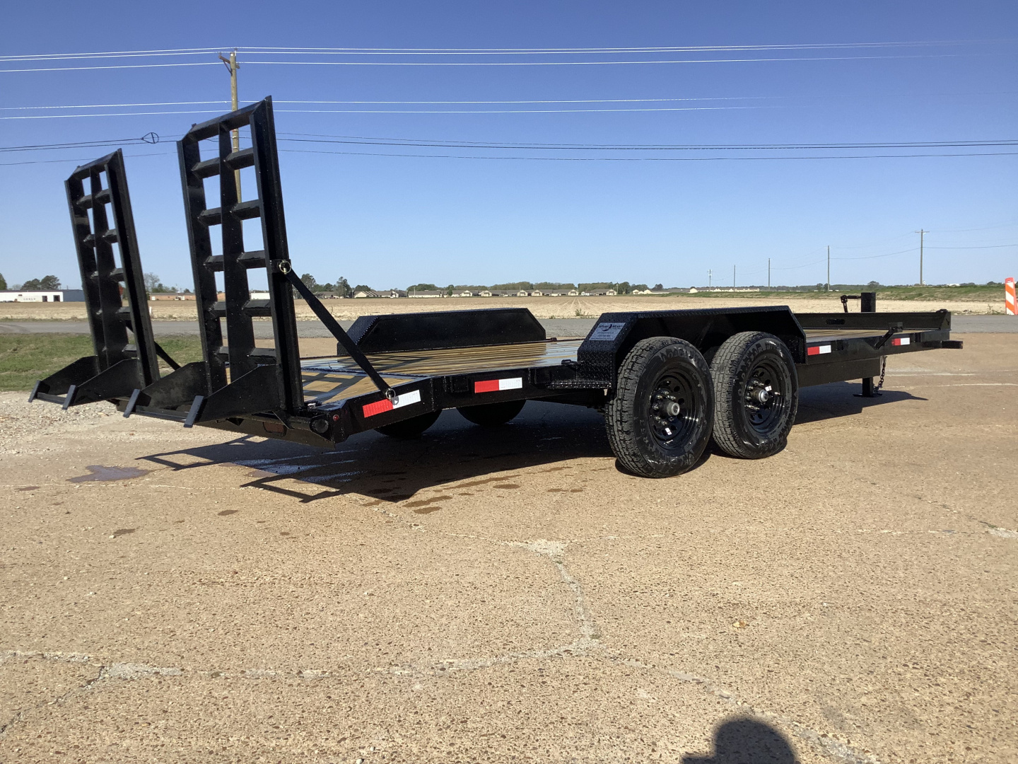New 2026 B/R 14K 20′ Tandem Axle Equipment Trailer with Stand-Up Ramps