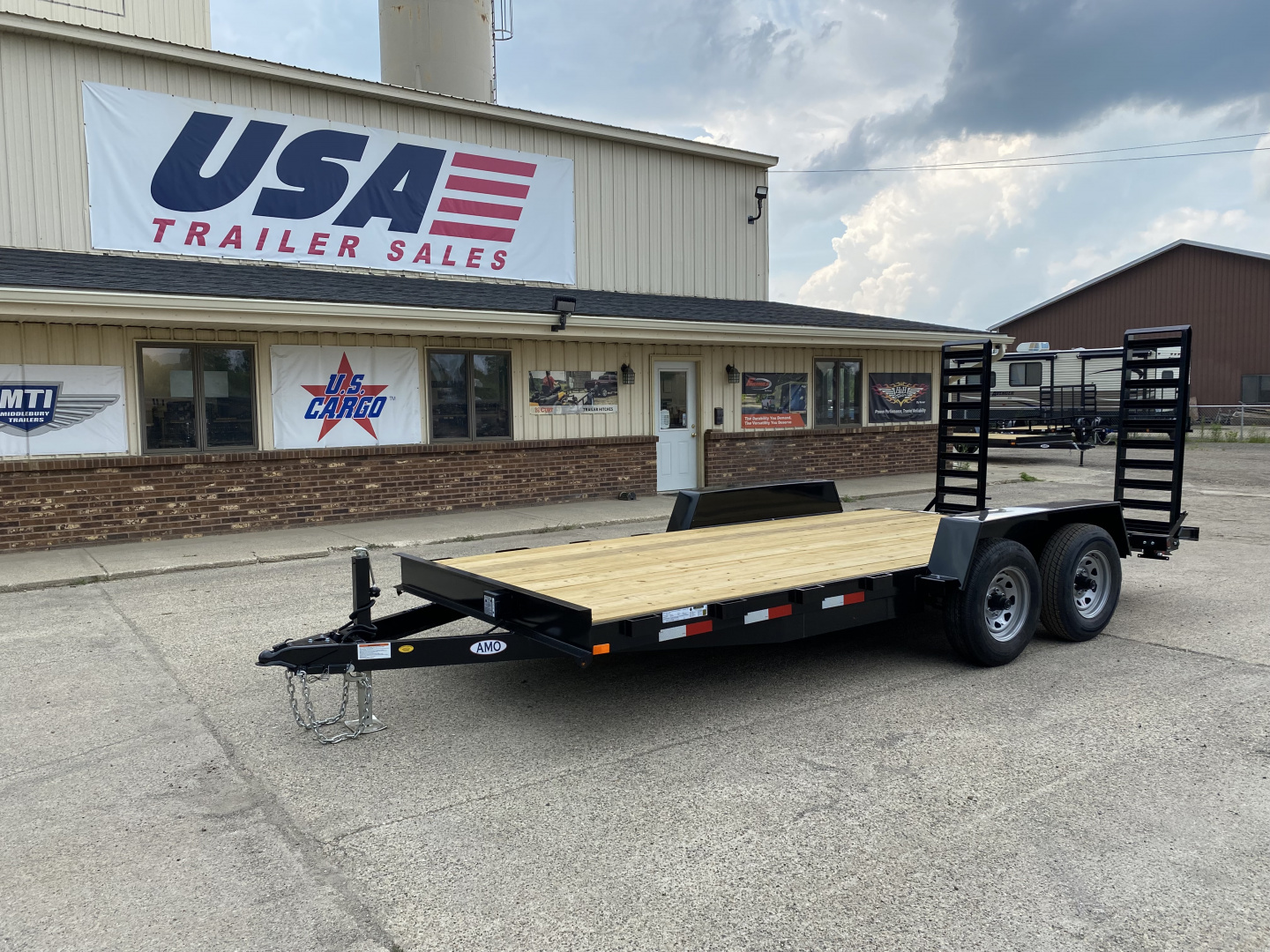 New 2025 AMO 82X16 w/Stand Up Ramps 10k Equipment Trailer