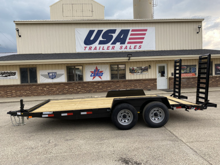 New 2025 AMO 82X16 w/Stand Up Ramps 10k Equipment Trailer