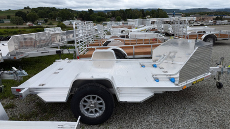 New 2026 Aluma 11' (2 Place) Motorcycle Trailer w/ Pull Out Ramp