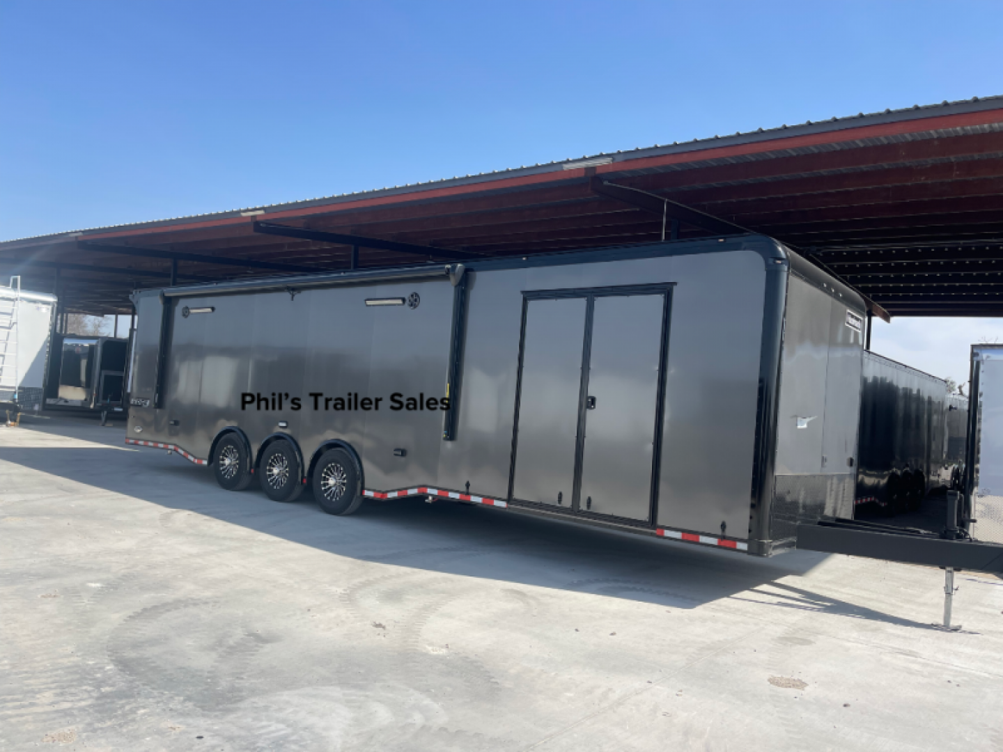 New HAULMARK NEW 85X34 EDGE ENCLOSED CAR RACE TRAILER ELECTRIC AWNING & GLASS DOORS!!! CARGO TRAILERS CAR HAULER Car / Racing Trailer