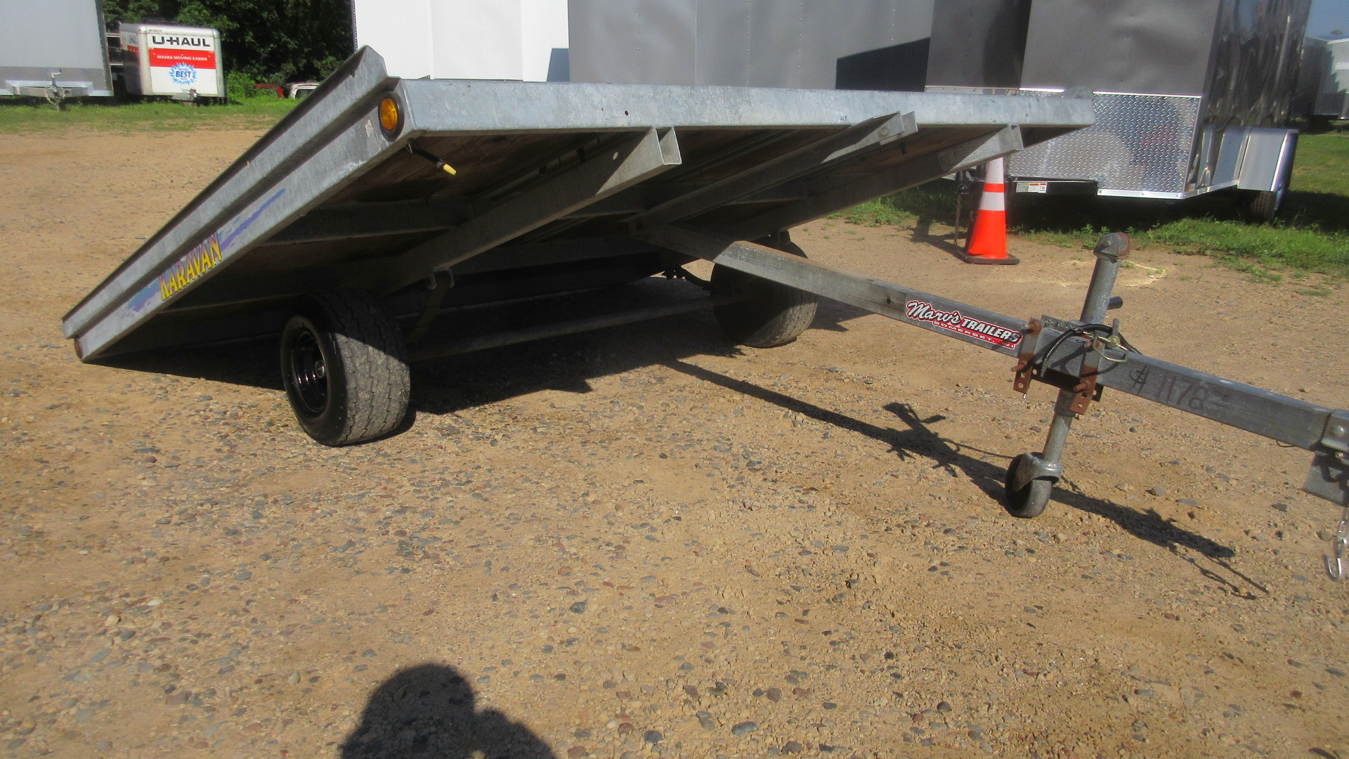 Used 2005 Karavan Galvanized Steel Tilt Snowmobile Trailer