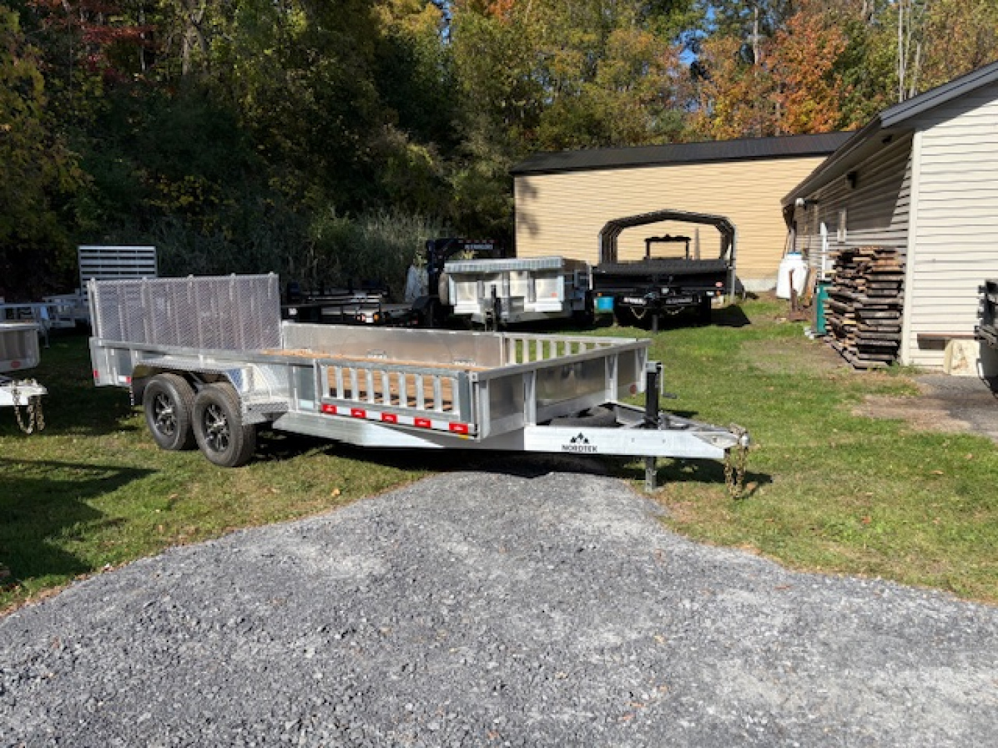 New 2026 Nordtek Aluminum Landscape Trailer 82" X 16" -7K GVW with side load ramps