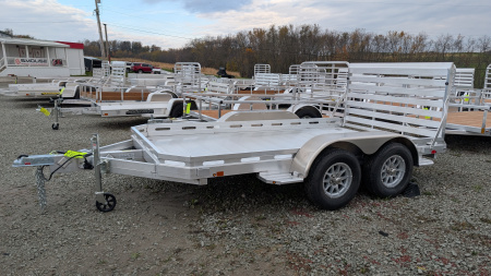 New 2026 Aluma 6'6 x 12' Tandem Utility Trailer w/ 4' Gate