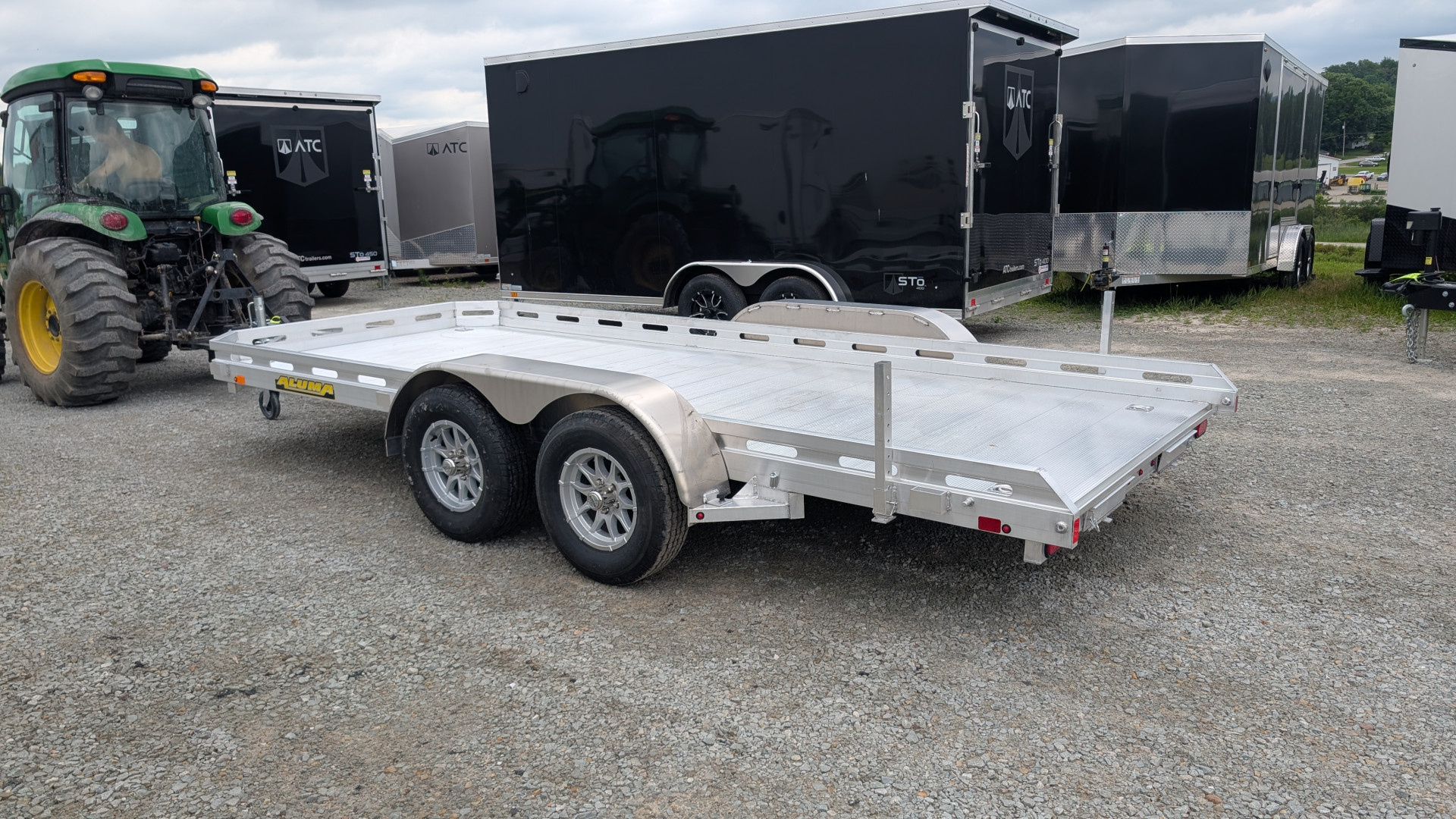 New 2026 Aluma 6'6" x 16' Tandem Axle Utility Trailer w/ Underbody Ramps