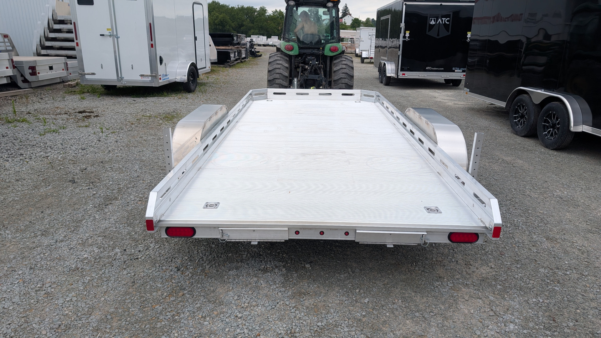 New 2026 Aluma 6'6" x 16' Tandem Axle Utility Trailer w/ Underbody Ramps
