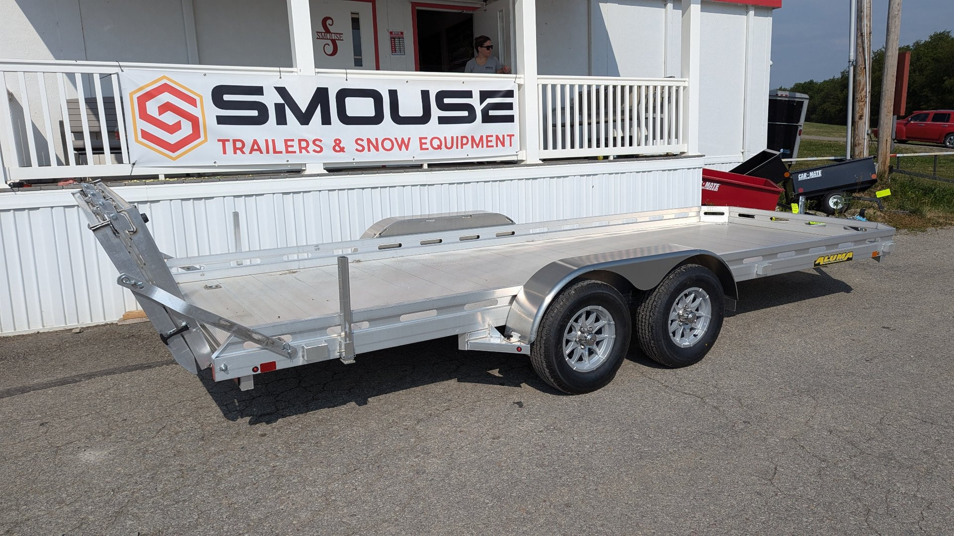 New 2026 Aluma 6'6" x 16' Tandem Axle Utility Trailer w/ Bi-Fold Gate