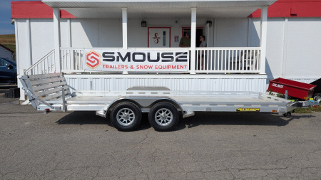 New 2026 Aluma 6'6" x 16' Tandem Axle Utility Trailer w/ Bi-Fold Gate