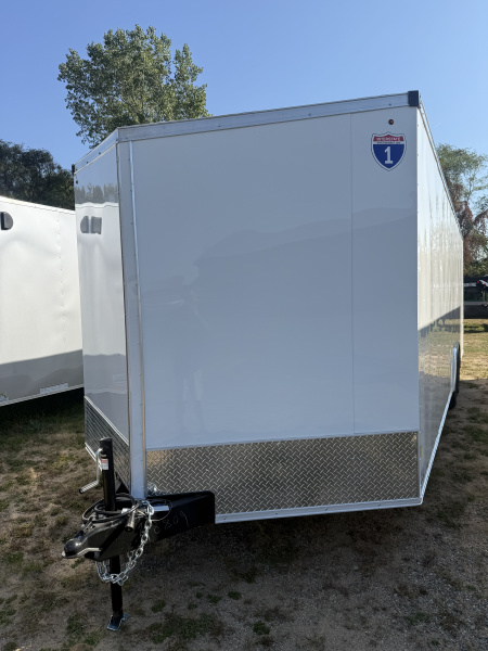 New 2025 Interstate Trailers 8.5X24 10K, V-nose, screwless sides, 4 D-rings, ramp door, 48in side door Cargo / Enclosed Trailer