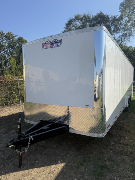 New 2025 Team Spirit Trailers 8.5 X 28 10k White Enclosed Cargo Trailer