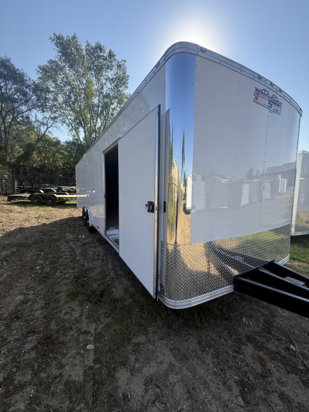 New 2025 Team Spirit Trailers 8.5 X 28 10k White Enclosed Cargo Trailer