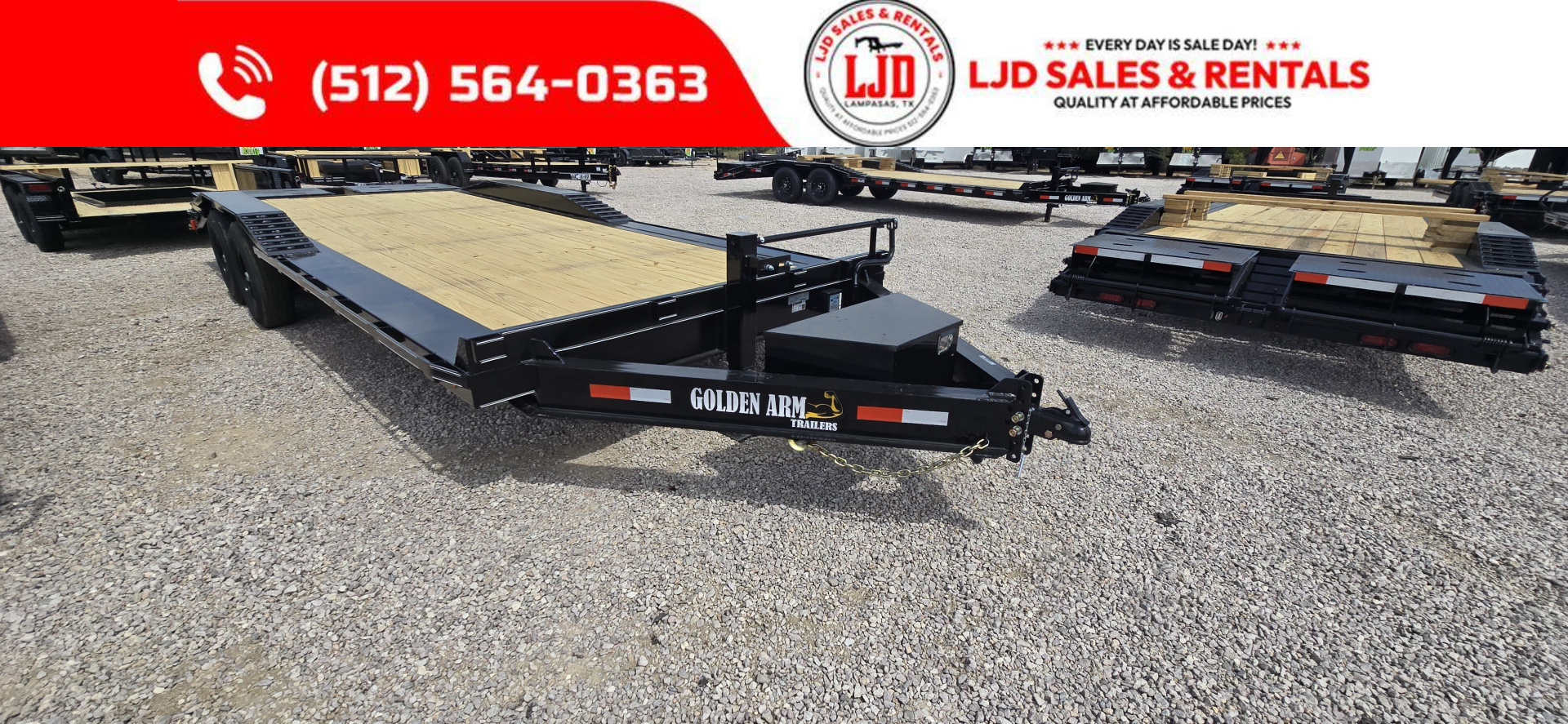 New 2025 Golden Arm - 102" x 22' - Drive over fender - Equipment Trailer