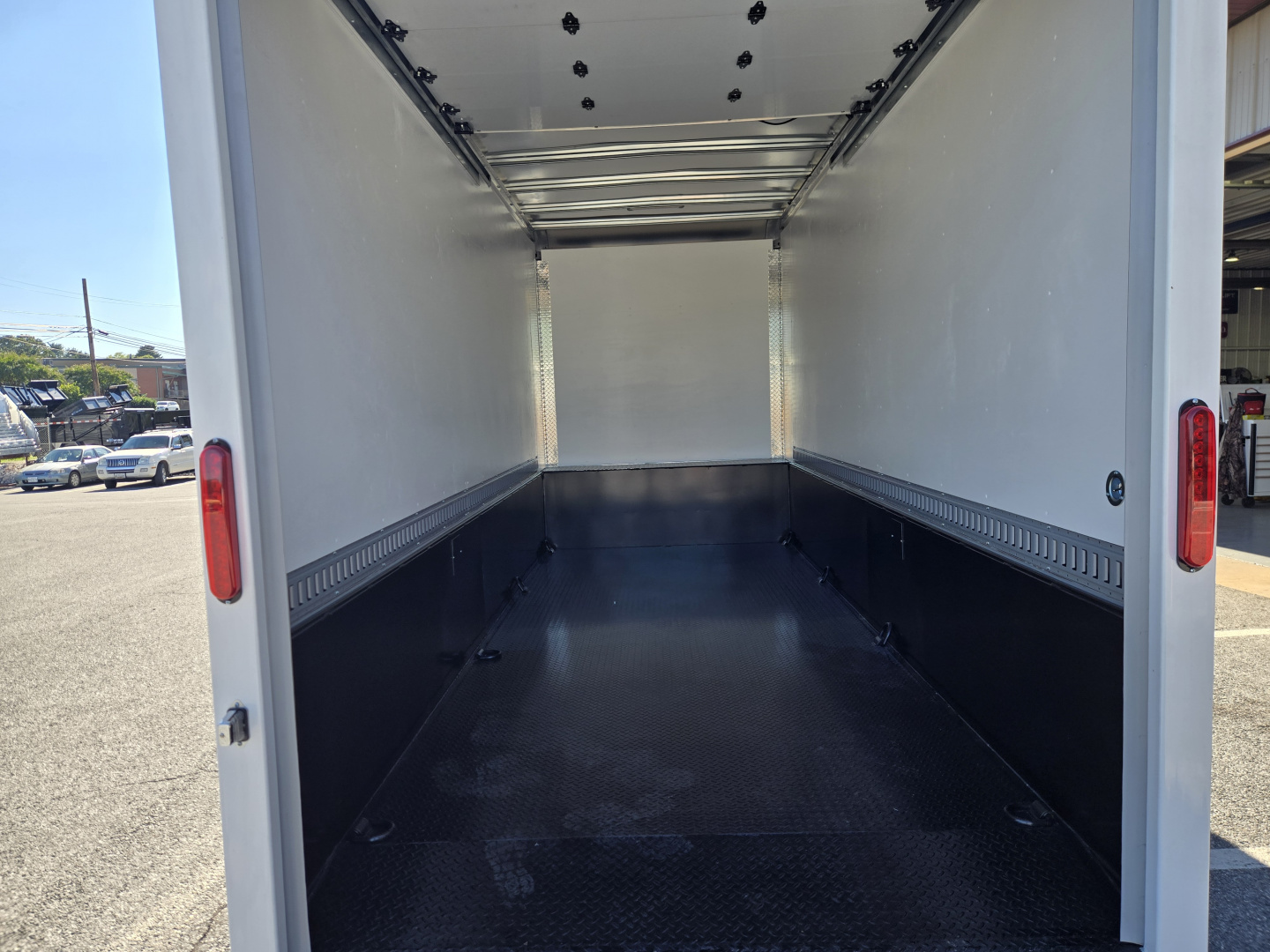 New 6'3" x 15'9" Air-Tow E16-XL Enclosed Drop Deck Equipment Trailer 14k GVWR **Black Frame w/Spare Tire Mount & 110V Batt Charger