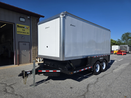 New 6'3" x 15'9" Air-Tow E16-XL Enclosed Drop Deck Equipment Trailer 14k GVWR **Black Frame w/Spare Tire Mount & 110V Batt Charger