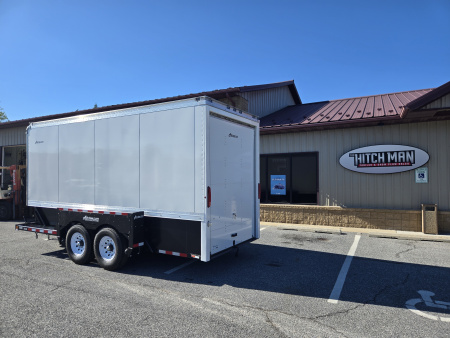 New 6'3" x 15'9" Air-Tow E16-XL Enclosed Drop Deck Equipment Trailer 14k GVWR **Black Frame w/Spare Tire Mount & 110V Batt Charger