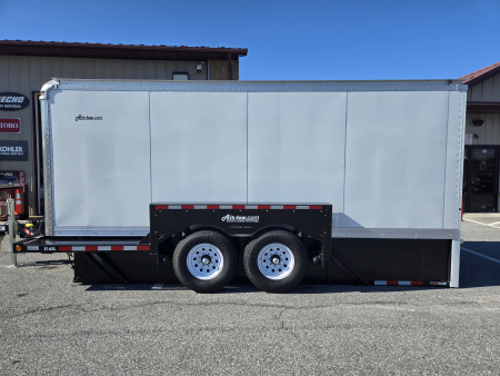 New 6'3" x 15'9" Air-Tow E16-XL Enclosed Drop Deck Equipment Trailer 14k GVWR **Black Frame w/Spare Tire Mount & 110V Batt Charger