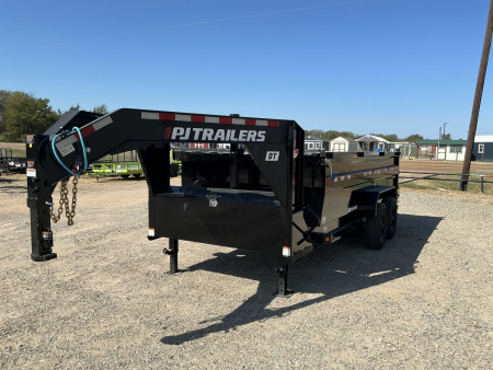 New 2026 PJ 83"x16' GN Tandem Axle Low Pro Telescopic Dump w/ 36" Sides – DT