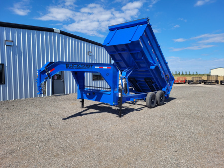 New 2026 Buckshot 83"x14' Gooseneck Dump Trailer W/4' Sides