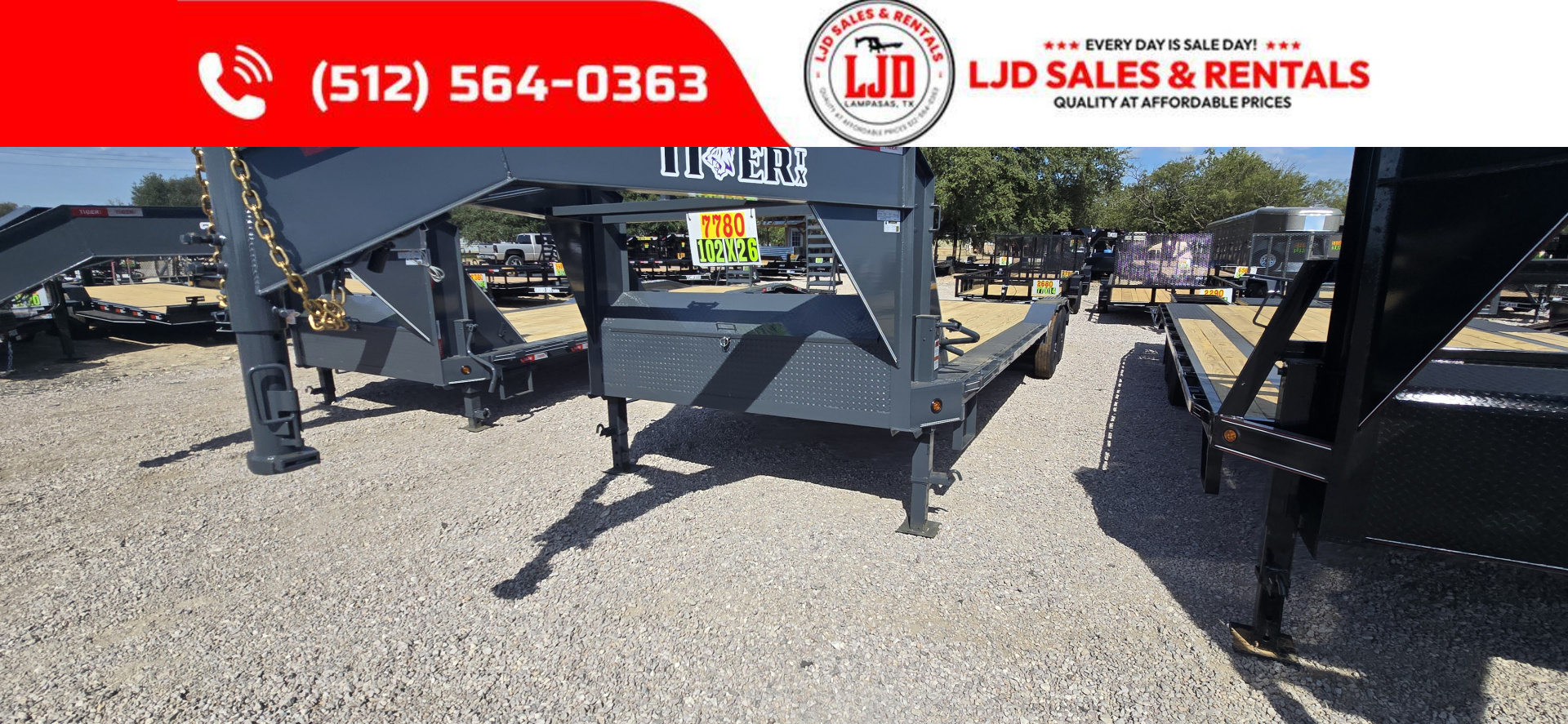 New 2026 Tiger - Gooseneck - Drive Over Fender - 102" X 26' - Equipment Trailer