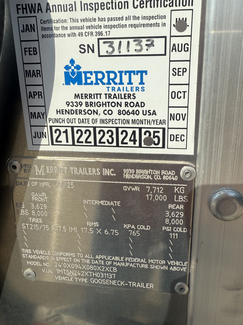 New 2026 Merritt Gooseneck 24'