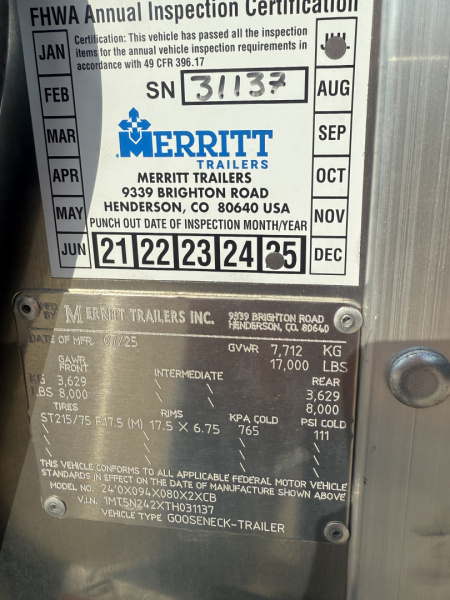 New 2026 Merritt Gooseneck 24'