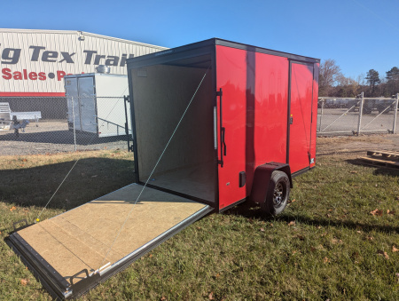 New 2025 Covered Wagon Trailers 6x10 Gold Series w/ Rear Ramp & Black Out Pkg Cargo / Enclosed Trailer