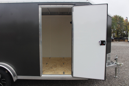 New 2026 NEO NAM 7.5' x 16' Aluminum Enclosed Motorcycle UTV Trailer - RAMP DOOR - 6.5' Interior Height - 7000# GVW