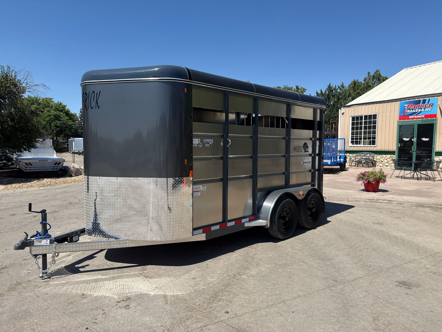 New 2026 C & B Quality Trailer Works MAV2HS-7K 14' Horse Trailer