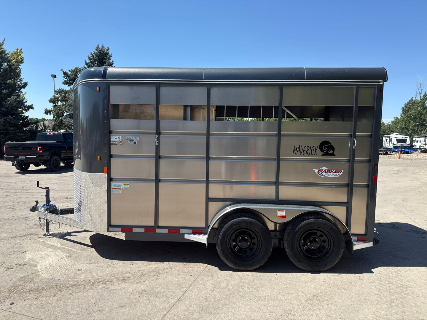New 2026 C & B Quality Trailer Works MAV2HS-7K 14' Horse Trailer