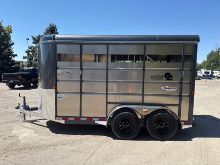 New 2026 C & B Quality Trailer Works MAV2HS-7K 14' Horse Trailer