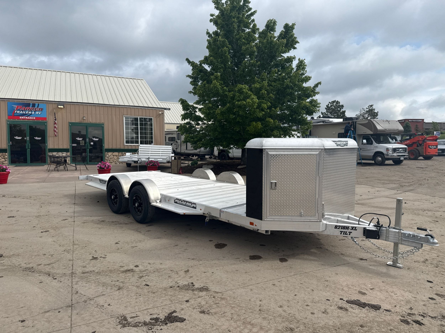 New 2026 Aluma 8218H-XL-TILT-TA-EL- Flatbed Trailer