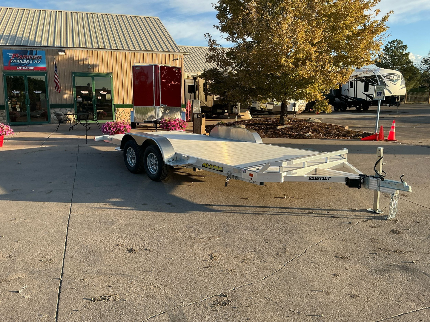 New 2026 Aluma 8216TILT-TA-EL-RTD Flatbed Trailer