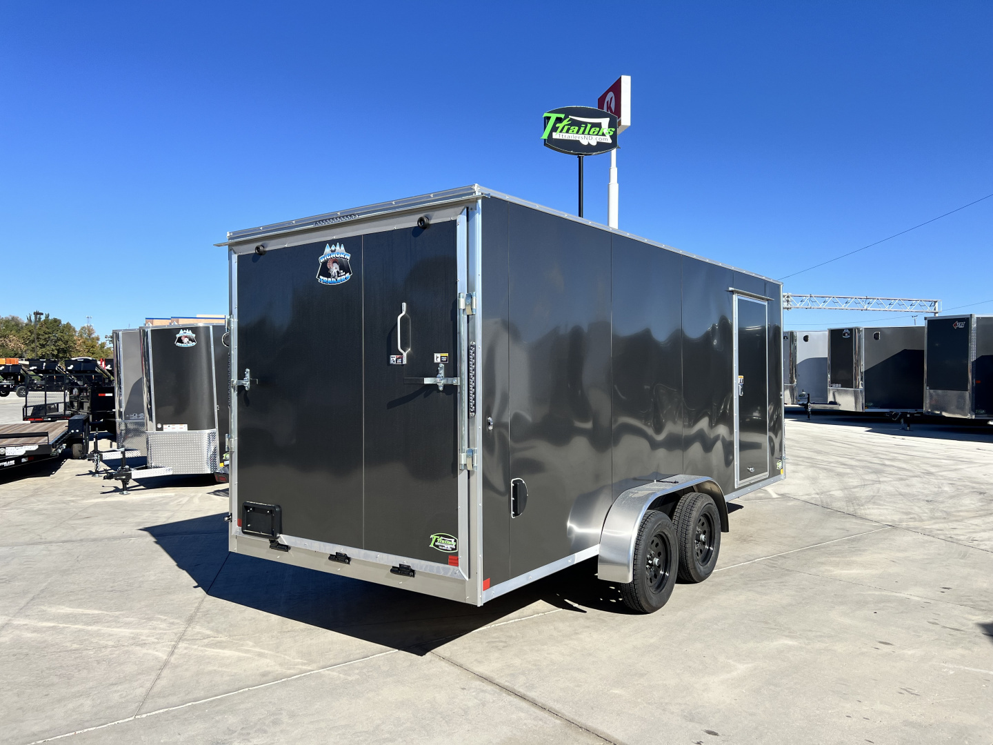 New LOWEST PRICES New 2026  Bighorn R&M 7x18 +2’V Rear Ramp Enclosed Cargo Trailer