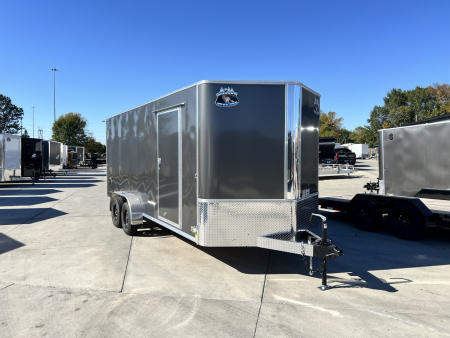 New LOWEST PRICES New 2026  Bighorn R&M 7x18 +2’V Rear Ramp Enclosed Cargo Trailer