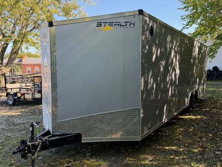 New 2026 Stealth Titan 8.5 x 28 Enclosed Car Hauler with Ramp 10K GVW with 7ft interior and Screwless Exterior