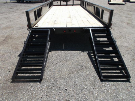 New 2026 J&C Trailers 83x20 Heavy Duty 14K Utility Trailer / Lowboy Trailer / 7000# Axles / 3" Square Tubing / 5ft Heavy Duty Stand Up Ramps